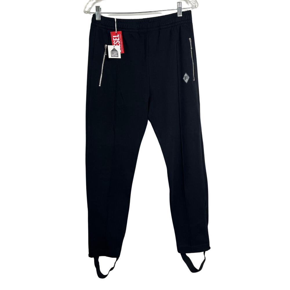 1-6 DIESEL Men's $285 Stirrup Sweat Pants Zip Pockets 100% Cotton Black Small